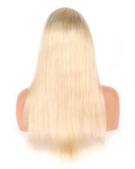 Ombre Remy Human Hair Straight 360 Lace Frontal Wig 10-24inch 1B/613 Color