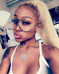 Ombre Remy Human Hair Straight 360 Lace Frontal Wig 10-24inch 1B/613 Color