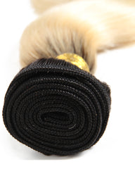 Remy Brazilian Ombre Human Hair 3 Bundles Weaves with 13x4 Lace Frontal Straight Hair 1B/613 Color