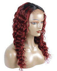 Remy Human Hair Deep Wave Hair 4x4 Lace Frontal Wig 8-26inch 1B/99J Color