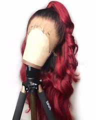 Remy Human Hair Body Wave Hair 13x6 Lace Frontal Wig 8-26inch 1B/99J Color