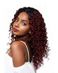 Remy Human Hair Deep Wave Hair 4x4 Lace Frontal Wig 8-26inch 1B/99J Color
