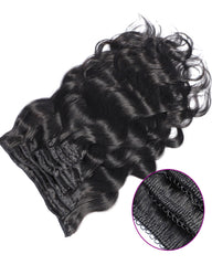 Clip In Human Hair Extensions Brazilian Remy Body Wave Hair Natural Color 8 Pieces/Set 120 grams