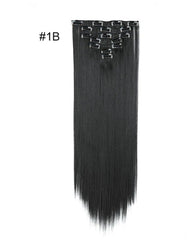 Clip In Synthetic Hair Extensions 7 Pieces 22inch Long Hairpiece Straight Hair