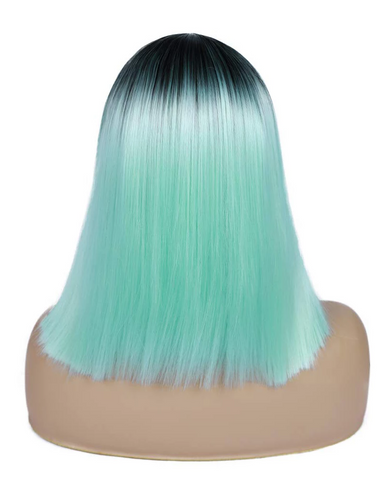 Kanekalon Fiber Dark Roots Two Tone Full Lace wig Real Natural For Women Ombre Blonde