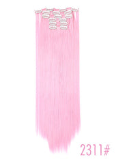 Clip In Synthetic Hair Extensions 6 Pieces 22inch Long Hairpiece Straight Hair