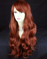 Synthetic Wig Wonderful Long Layered Wavy Fox Red Ladies Wig