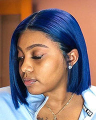 Short Bob Synthetic Hair Wigs Straight Hair Lace Frontal Wigs For Black Women With Baby Hair