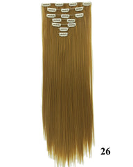 Clip In Synthetic Hair Extensions 7 Pieces 24inch Long Hairpiece Straight Hair