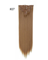Clip In Synthetic Hair Extensions 7 Pieces 22inch Long Hairpiece Straight Hair