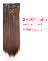 Clip In Synthetic Hair Extensions 6 Pieces 22inch Long Hairpiece Straight Hair