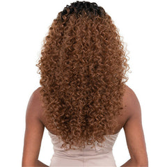 Ombre Brown Afro Kinky Curly Wigs for Women Fashion Natural Wigs None Lace Wigs