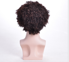 Handsome Men's Afro Kinky Curly Short Synthetic Wig Black Wig for Fashion Party