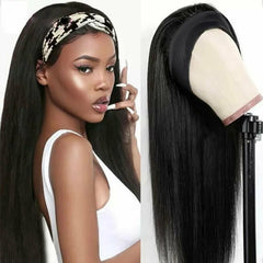 Fashion Long Straight Headband Wig Heat Resistant Synthetic Hair For Black Women