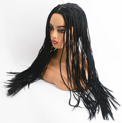 African Long Synthetic Black Braiding Wigs Box Braids Wig Braided Twist
