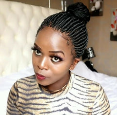 Short Curly Hair Wig Box Braid Wigs Black No Lace African Braid Heat Resistant