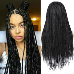 Braided Wigs Black Long Straight Synthetic Twist Braids Wig Natural For Women