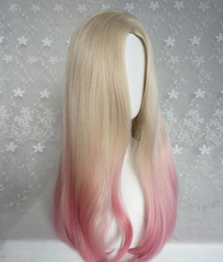 cosplay blonde pink highlights gradient color wig chemical fiber Party Synthetic