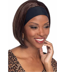 Straight Brown Headband Bob Wig for Black Women Glueless Short Synthetic Wigs