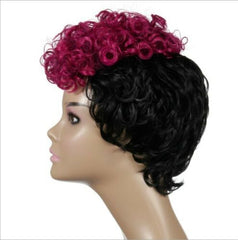 Short Pixie Cuts Hair Curly Purple Red BlackWigs Cosplay Party for Black Women 17 product r