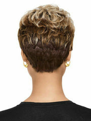 Short Pixie Cut Wigs for Women Ombre Brown Synthetic Heat Safe Daily Party Use