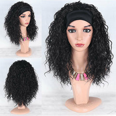 Women Afro Lady Fluffy Curly Wavy Natural Full Hair Wigs Hairpiece With Headband