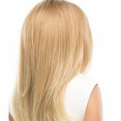Blonde Straight Wig Side Part Gold Balayage Glueless No Lace Synthetic soft