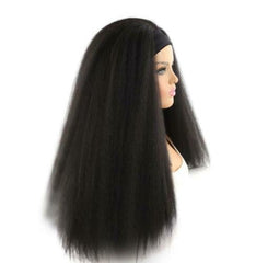 Long Afro Kinky Straight Headband Wig Italian Yaki Straight Wigs for Black Women