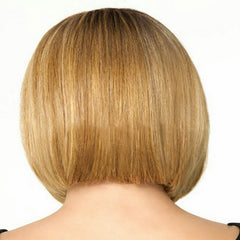 Women Wigs Synthetic Short Bobo Full Bangs Heat Resistant Cosplay Dark Brown