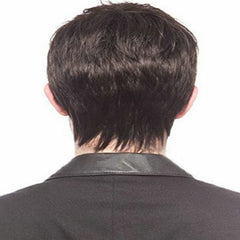 Curly Short Black Wig Male Short Hair Men's Wig Black Synthetic Wigs Men's Wig
