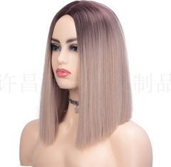 bobo Mid-section short straight hair female shoulder-length wig chemical fiber headgear