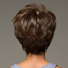 Short Wig Brown Color Synthetic Hair Natural Wigs for Women Pixie Cut Wig