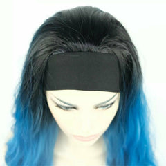 Fashion Ombre Long Wavy Fluffy Headband Wigs Synthetic Glueless Natural Wave