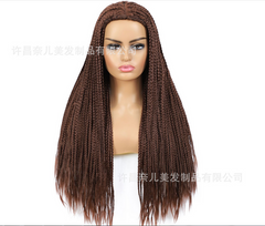 Long Box Braid Wig Synthetic hair Wigs Black Daily Use Heat Resistant Natural