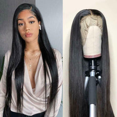 Long Silky Straight Lace Front Wigs Black Synthetic Hair Wig High Temperature