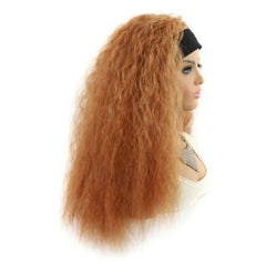 New Pop Long Afro Curly Blonde Brown Headband Wigs Synthetic Wig for Black Women