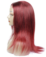 Remy Human Hair Straight 4x4 Lace Closure Wig 8-26inch 99J Color