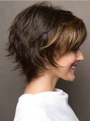 Ladies Short Wig Blonde Black Brown Wig Bob Pixie Boycut Wispy Fashion Wigs