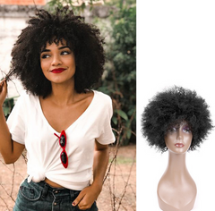 Wig Female Fluffy Afro African Afro Reality Wig Headgear Human Hair Wigs