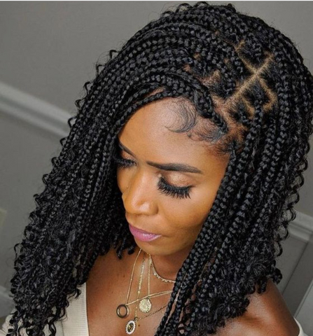 Box Braids Synthetic Curly Cosplay Twist Braid Short Wigs for Women