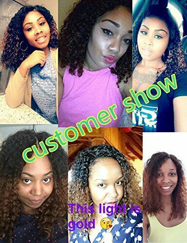 Sexy Women's Bob Wig Full Afro Kinky Curly Wigs Ombre Brown Wig Synthetic Party