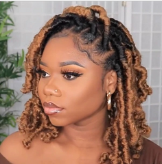 African Dirty Braid Wig Curly Ends Dreadlocks Ombre black brown