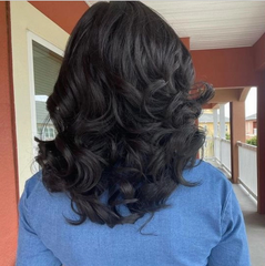 Women Lady Wigs Black Partial Bangs Short Curly Hair Synthetic Full Wigs Natural