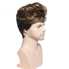 Short Wave Pixie Cut Wig Synthetic Cosplay Daily Wear For Men Wigs Brown Black