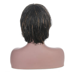 Short Box Braided Hair Wigs Synthetic Twist Braids Wig Soft Glueless With Bangs