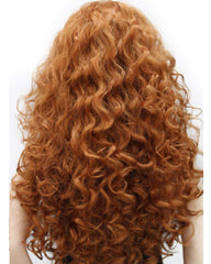 Synthetic Wig Long Hair Curly Wavy Full Head Halloween Wigs Cosplay Costume Party Hairpiece Fox Red