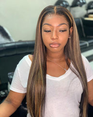 Ombre Remy Human Hair Straight 360 Lace Frontal Wig 10-22inch 1B/27 Color