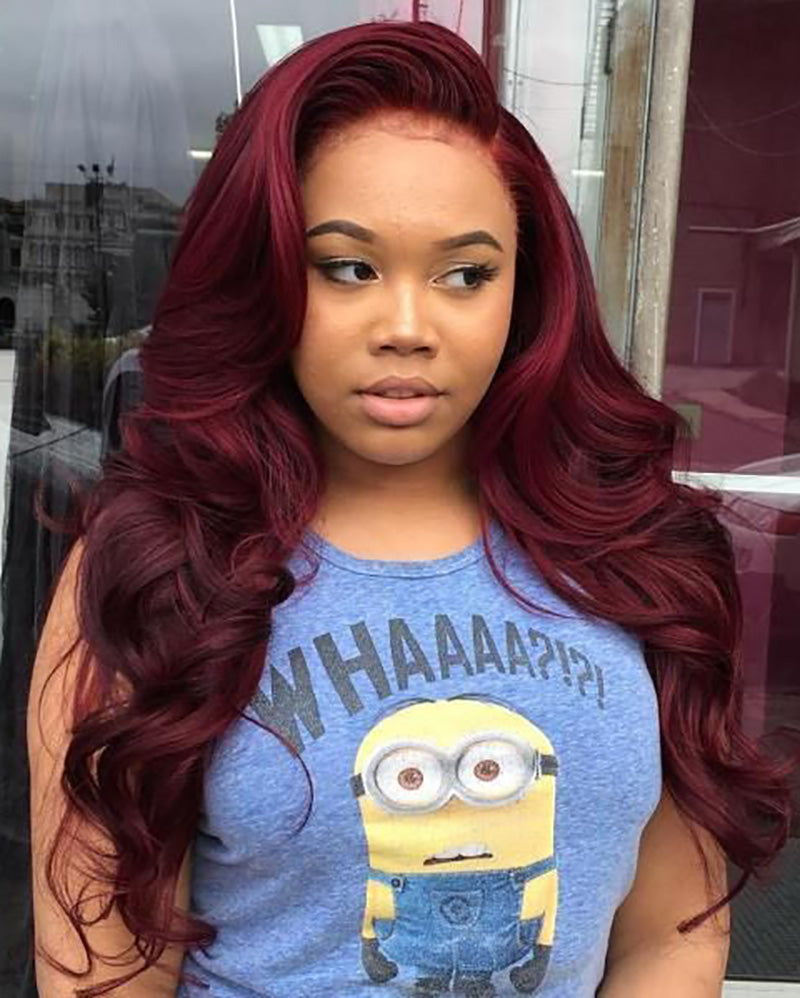 Remy Human Hair Body Wave Hair 360 Lace Frontal Wig 8 26inch 99J