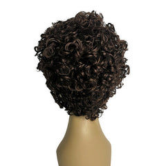 Brazilian Short Kinky Curly Real Human Hair Wigs With Bang Glueless No Lace Wigs
