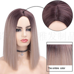 bobo Mid-section short straight hair female shoulder-length wig chemical fiber headgear